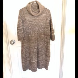 Dress Barn tan turtleneck sweater dress 14
